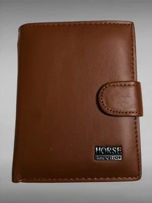 Cartera vertical de cuero RFID para hombre con bolsillo para monedas | Caballo Imperial negro/marrón Foto 1 de 4