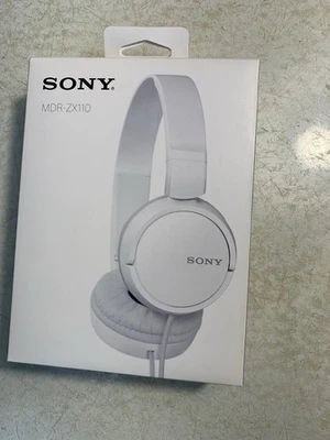 Sony MDR-ZX110 Ear-Pad (On the Ear) Headband Headphones - White, New In Box - Image 1 of 4