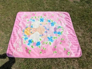 Vintage Barbie Pink Fleece Blanket Throw - Picture 1 of 2