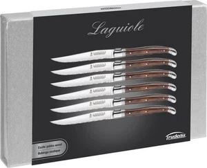 Trudeau Laguiole Wood Handle Steak Knives Set Of 6-Brown & Gray 0973046 - Bild 1 von 4