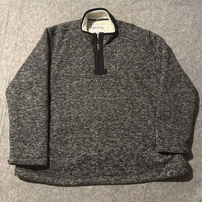Orvis Brighton Sherpa Lined 1/4 Zip Pullover Sweater Men’s 2XL Heather Gray Mock - Image 1 of 4
