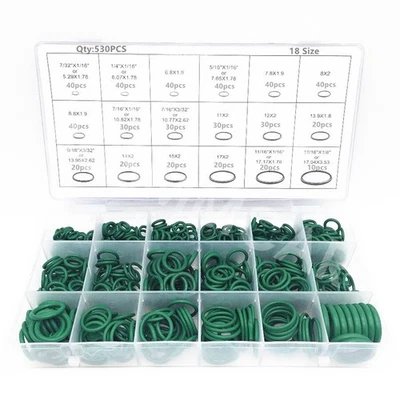 530x O-Ring Rubber Seals Air Conditioning A/C Repair Assorted Kits W/Storage Box - Image 1 of 4