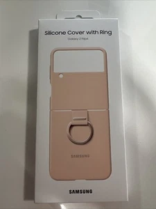 BRAND NEW SEALED Samsung Galaxy Z Flip4 Silicone Phone Case with Ring Peach Pink - Imagen 1 de 3