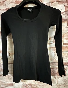 Wet Seal Black Long Sleeved Blouse w/ Lace on Sleeves. Size: Small. - Picture 1 of 17