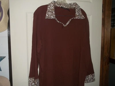 Lote 640 - Bobbie Brooks Mujer Marrón Manga Larga Camisa 2XL (20W) Animal Print Foto 1 de 2