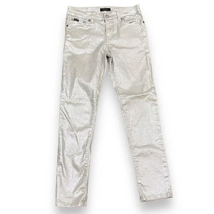Polo Ralph Lauren Kids Girls The Tompkins Skinny Jeans Pants Size 14 Silver - Picture 1 of 7