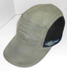Too Cool! Vintage 90's Columbia Sportswear Fish Pattern 5 Panel Hat w Pocket B11 - Picture 1 of 4