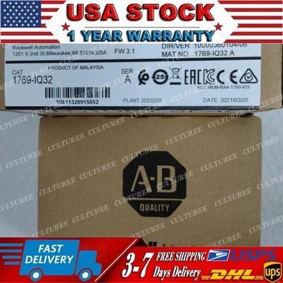 Factory Sealed AB 1769-IQ32 /A CompactLogix 24V DC Input Module US Free Tax - Image 1 of 4