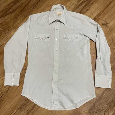 Camisa Western Vintage Frontier Series Gris Hombre Medida Roscada Perla A Presión Foto 1 de 4