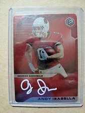 2019 Andy Isabella Panini Elements Red Rookie White Ink Autograph RC /25 Auto