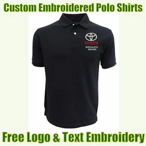 Custom Embroidered Polo Shirt Toyota Logo Garage & Technicians Names Work Wear - Picture 1 of 24