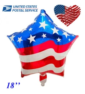 USA Flag 18" Patriotic Helium Balloon National Independence Day America FAST US - Picture 1 of 2