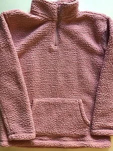 Girls Children's Place Size 10/12 Pink Fleece Sweatshirt Top Quarter Zip - Picture 1 of 12