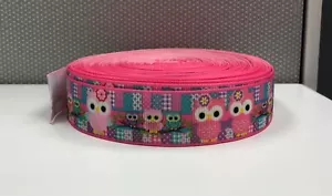Owl Animals Grosgrain Ribbon 5 Yards Hair Bows Crafts - Picture 1 of 3