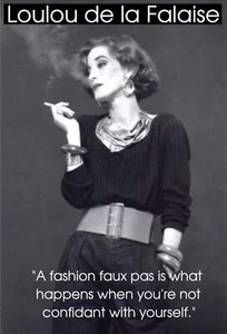 Loulou de la Falaise Fashionista Zitate Poster UV Giclée Nour Ära Druck 12 x 18 - Bild 1 von 3