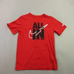 Nike Shirt Boys Large Short Red Sleeve Casual Crew Neck Lightweight Outdoors - Picture 1 of 8