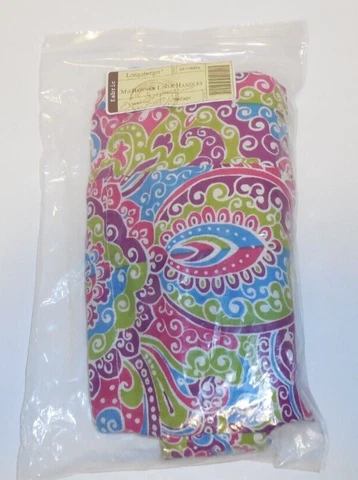 Longaberger Medium Boardwalk Basket Liner With Handles ONLY Fantasy Pink Blue Cover
