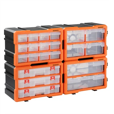 MONZANA Storage Box 72 Compartment Stackable Tool Craft DIY Organiser Small Parts
