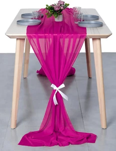 10 Pack 14Ft Chiffon Table Runner 29 X 170 Inches Sheer Wedding Runner Romantic - Picture 1 of 12