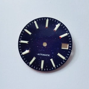 DS Date Dial Starry sky Blue Sandstone 28.5mm BGW9 blue lume NH35 SKX007 S mod - Picture 1 of 5