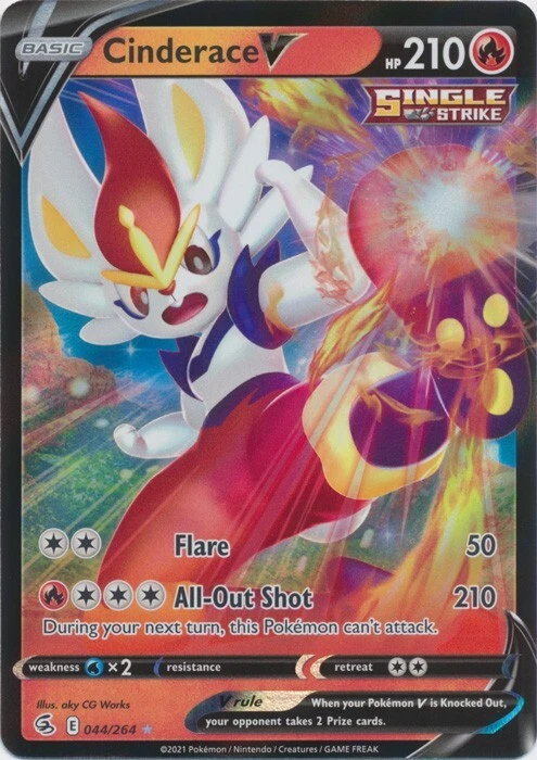 Cinderace V 044/264 Ultra Rare Fusion Strike Pokemon TCG - Image 1 of 1