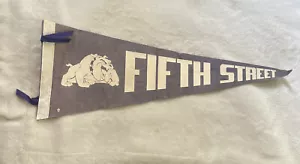 RARE VINTAGE STITCHED GEORGETOWN FIFTH STREET BULLDOG COLLEGE PENNANT 23" LONG - Picture 1 of 6