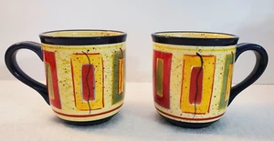 Pfaltzgraff Stoneware Sedona Mugs Set of 2 Handpainted 16 oz.NEW - Picture 1 of 5