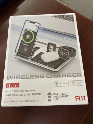 R11 4 In 1 Wireless Charger (Silver Black) NEW - Image 1 of 4