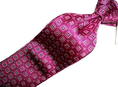 ]] New Nordstrom Purple Pattern Woven Silk Tie L59" x 3.5"W - Image 1 of 4