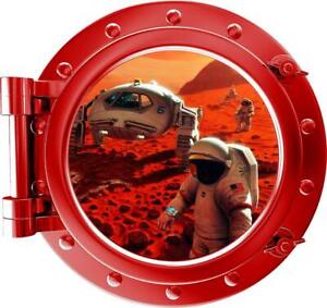 PortScape COLORED Exploring Mars Porthole 3D Window Wall Decal Vinyl Sticker