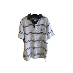 Beverly Hills Polo Club Size Large Vintage Light Blue Striped Ribbed Embroidered - Picture 1 of 7