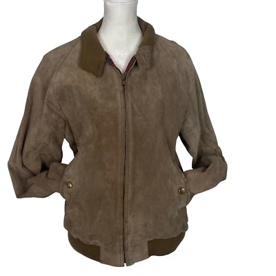 Abrigo de cuero de gamuza para hombre MARK SHALE talla M/L 40R marrón manga larga forrado de franela Foto 1 de 4