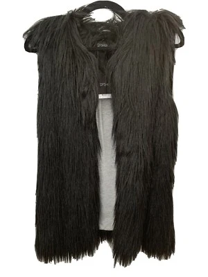 ¡Nuevo con etiquetas Chaleco de piel sintética Topshop en negro! ¡Agotado en todas partes! Foto 1 de 3