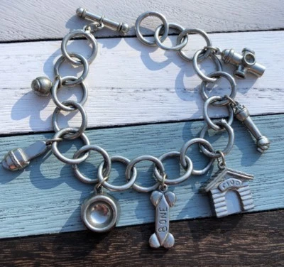 Pulsera 3D Dog Love Charm Bola Hidrante Hueso Zapato FIDO Dijes Resistente Raro Foto 1 de 4