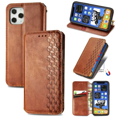 Funda de cuero con bolsillo para tarjetas tipo billetera abatible para iPhone 16E 14 15 17 Pro Max 16 11 12 7 Foto 1 de 4