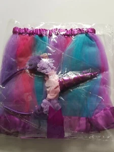Girl's Party Dressing Up Unicorn Headband with Tulle & Satin Skirt Pinks Sz L BN - Picture 1 of 2