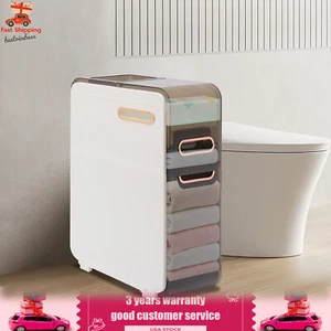 Slim Storage Cabinet Narrow Bathroom Toilet Paper Holder Already Assembled USA - Picture 1 of 17