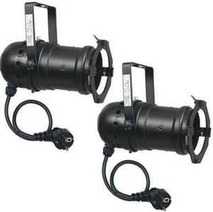 2 x PAR 30 Spot Light Schwarz mit E27 Fassung und Stecker PAR-30 Scheinwerfer - Picture 1 of 4