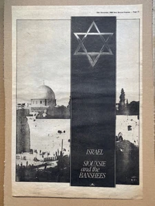 SIOUXSIE ISRAEL POSTER SIZED original music press advert from 1980 (aged) - prin - Picture 1 of 1