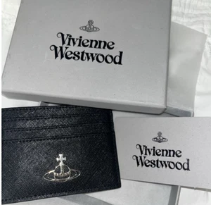 Vivienne Westwood Logo Card Holder Black 100% Authentic - Picture 1 of 3