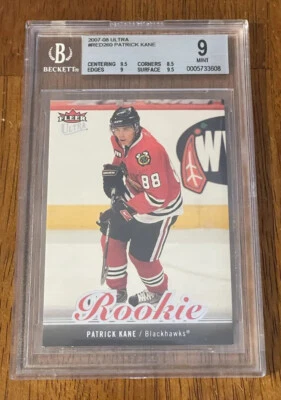 PATRICK KANE RC 2007-08 FLEER ULTRA ROOKIE # 260 BGS 9 MINT - Image 1 of 2