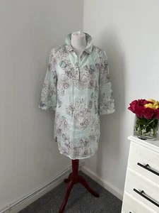 White Stuff 100% Linen Mint floral Summer Dress size 12 BNWOT - Picture 1 of 12