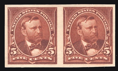 MOMEN: US STAMPS #270P5 IMPERF PAIR PROOF MINT OG LH PF CERT LOT #80159 - Image 1 of 3