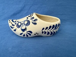 Vintage Porcelain Dutch Shoe Hand-Painted? Decorative Ceramic White 5.5" long - Picture 1 of 8