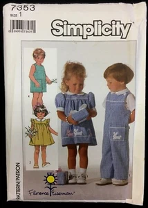 UC Größe 1 Brustumfang 20 Florence Eiseman HASE Kleid Overall Simplicity 7353 Muster - Bild 1 von 2