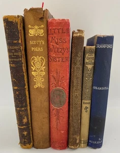 Antique 19th Century Books Lot Poetry Literature Novels Longfellow Scott Gaskell - Picture 1 of 12