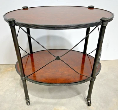 Theodore Alexander Flame Bubinga Two Tiered Lamp Table  - Image 1 of 4