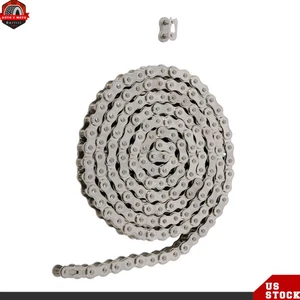 1 Stück 60er Jahre Edelstahl Rollenkette 10 Fuß mit 2 Verbindungsgliedern Präzision - Bild 1 von 12