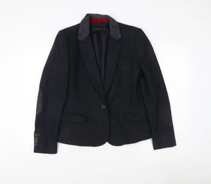 Zara Basic Women's Black Blazer L with Elbow Patches - Picture 1 of 12