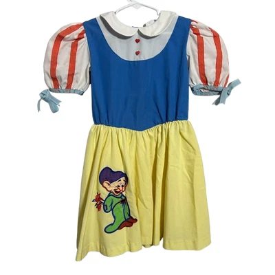 Disfraz Blancanieves Años 70 De Colección Niñas 6X Disney Wear Bordado Dopey Dwarf Foto 1 de 4